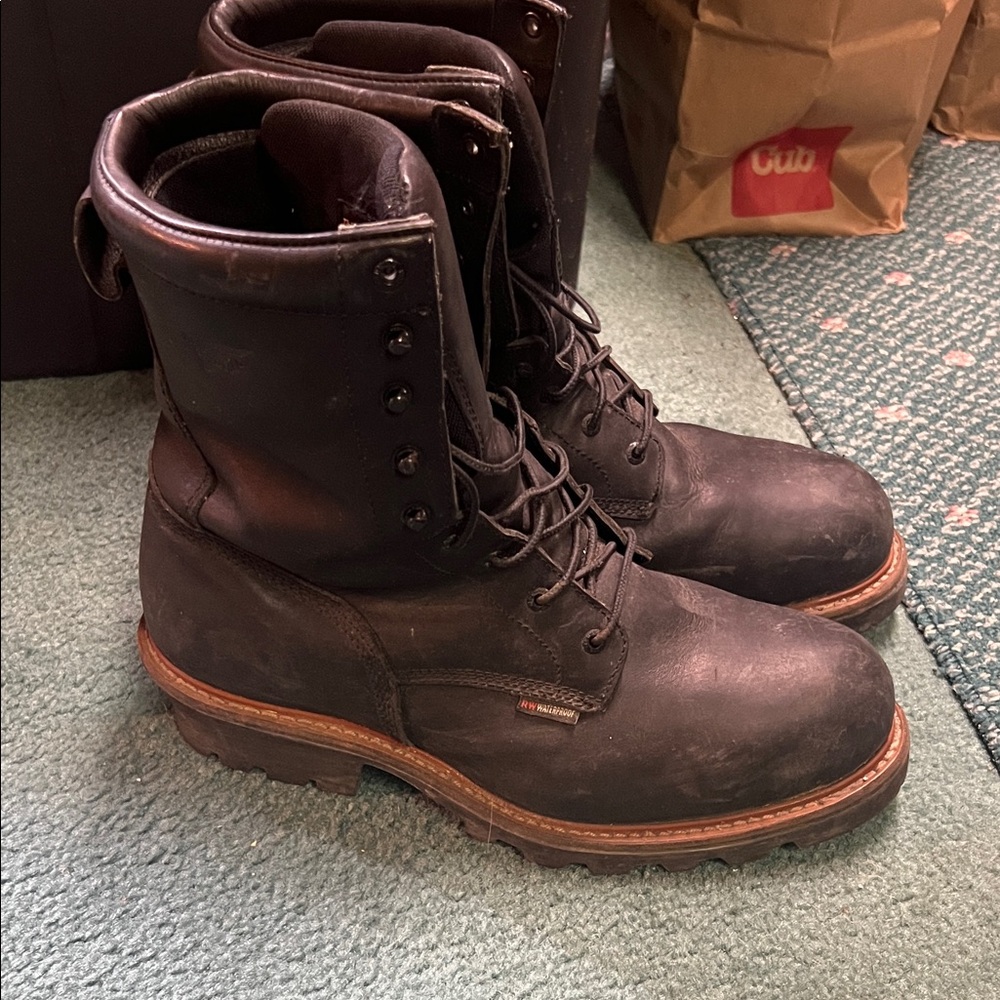 Black Leather Men's Red Wing Boots